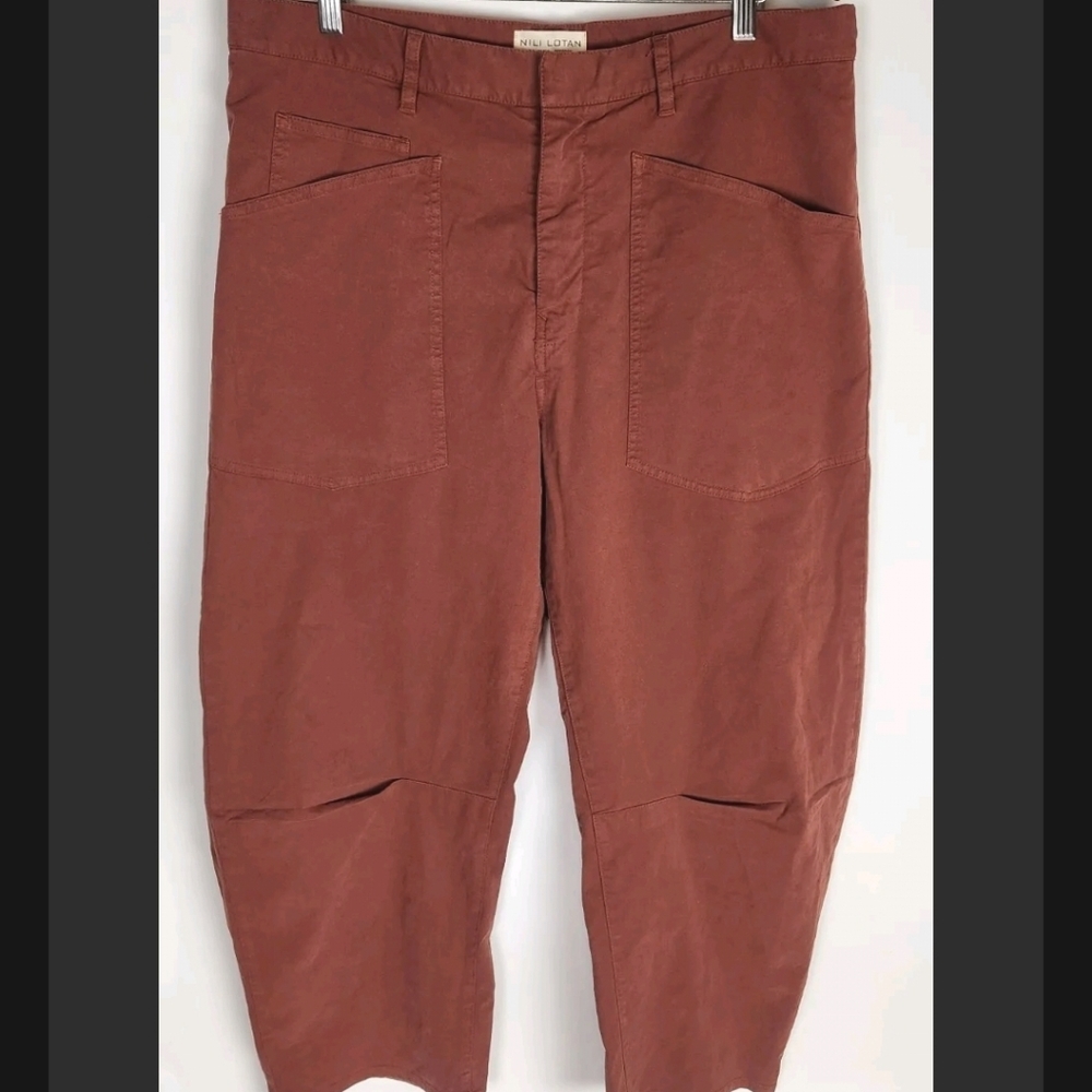 Nili Lotan Shon Pant womens size 12 High Rise ankle cropped Emerson style